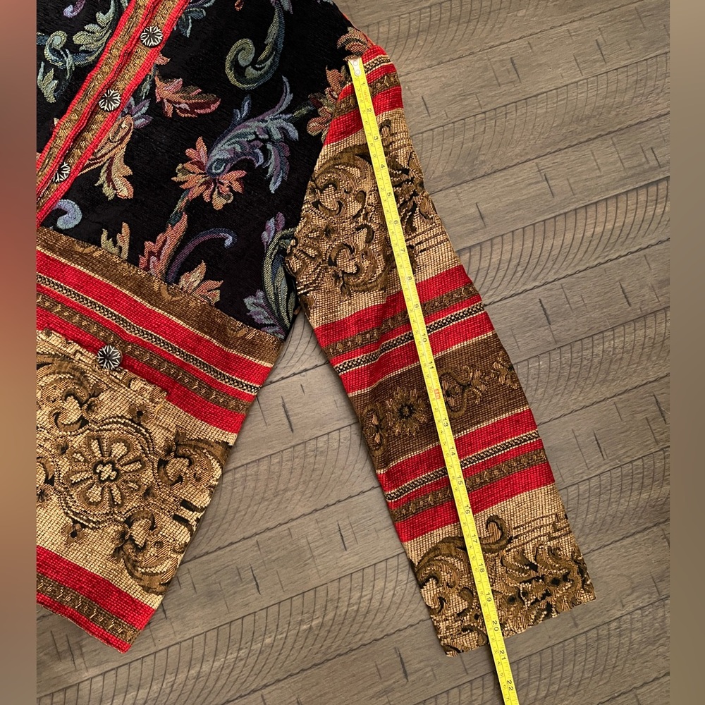 VINTAGE Sag Harbor Colorful Tapestry Blazer Sz Petite Large LIKE NEW - Picture 7 of 7